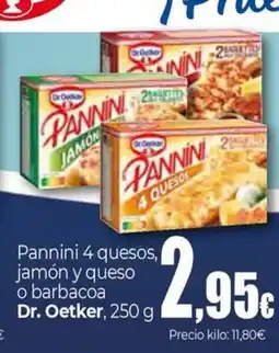 Unide Supermercados DR OETKER Pannini 4 quesos, jamón y queso o barbacoa oferta