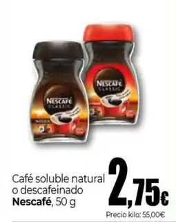 Unide Supermercados NESCAFE Café soluble natural o descafeinado oferta