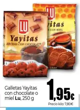 Unide Supermercados LU Galletas Yayitas con chocolate o miel oferta