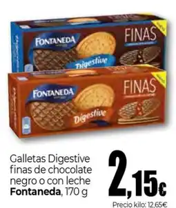 Unide Supermercados FONTANEDA Galletas Digestive finas de chocolate negro o con leche oferta