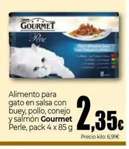 Unide Supermercados GOURMET Alimento para gato en salsa con buey, pollo, conejo y salmón oferta