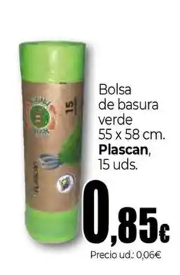 Unide Supermercados PLASCAN Bolsa de basura verde oferta