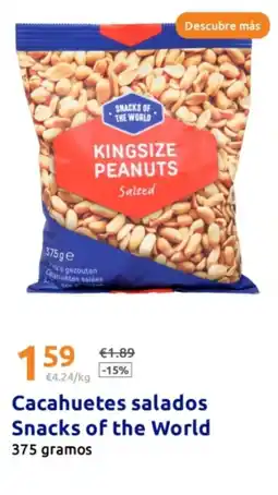 Action SNACKS OF THE WORLD Cacahuetes salados oferta