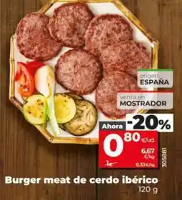 Dia Burger meat de cerdo iberico oferta