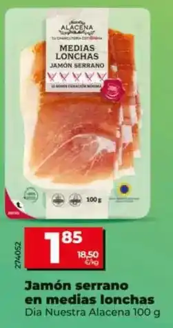 Dia Dia nuestra alacena - jamon serrano en medias lonchas oferta