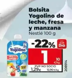 Dia Nestlé - bolsita yogolino de leche, fresa y manzana oferta