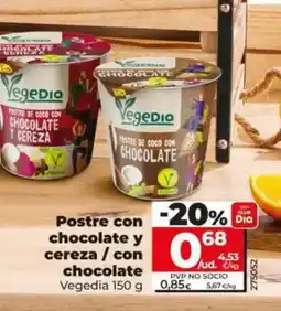 Dia Vegedia - postre con chocolate y cereza/con chocolate oferta