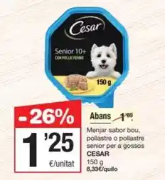 SPAR Fragadis Cesar - menjar sabor bou, pollastre o pollastre senior per a gossos oferta