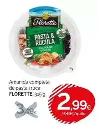 Condis Florette - amanida completa de pasta i ruca oferta