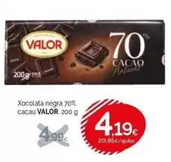 Condis Valor - xocolata negra 70% cacau oferta