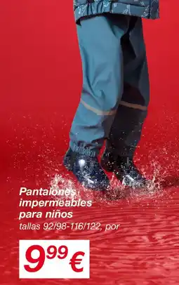 KIK Pantalones impermeables para niños oferta