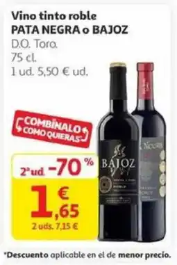 Alcampo PATA NEGRA BAJOZ Vino tinto roble oferta