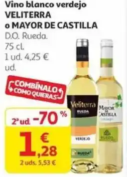 Alcampo VELITERRA o MAYOR DE CASTILLA Vino blanco verdejo oferta