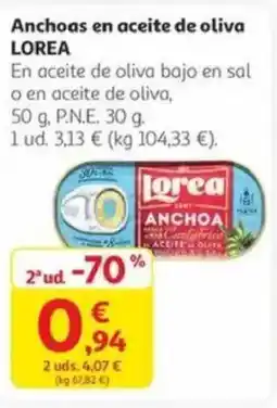 Alcampo LOREA Anchoas en aceite de oliva oferta