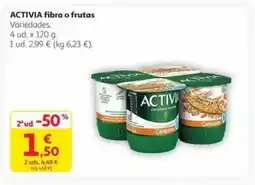 Alcampo ACTIVIA fibra o frutas oferta