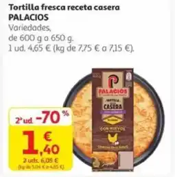 Alcampo PALACIOS Tortilla fresca receta casera oferta