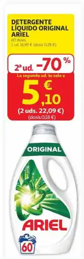 Alcampo ARIEL Detergente líquido original oferta