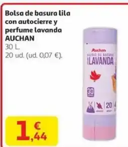 Alcampo AUCHAN Bolsa de basura lila con autocierre y perfume lavanda oferta