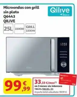 Alcampo QILIVE Microondas con grill sin plato Q6443 oferta