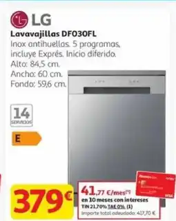 Alcampo LG Lavavajillas DF030FL oferta