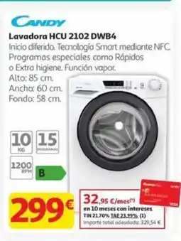 Alcampo CANDY Lavadora HCU 2102 DWB4 oferta