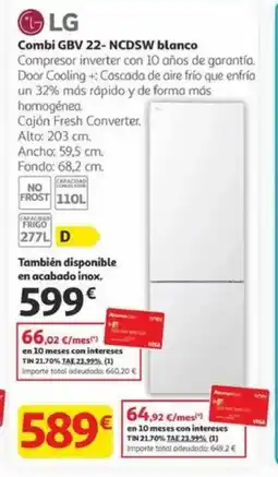 Alcampo LG Combi GBV 22- NCDSW blanco oferta