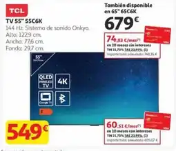 Alcampo TCL TV 55" 55C6K oferta
