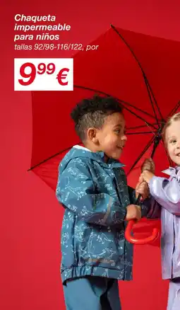 KIK Chaqueta impermeable para niños oferta
