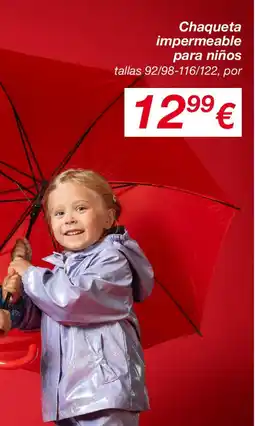 KIK Chaqueta impermeable para niños oferta