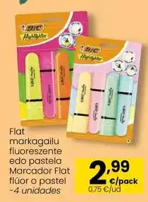 Eroski Bic - marcador flat fluor o pastel oferta