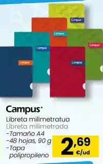 Eroski Campus - libreta milimetrada oferta