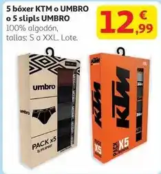 Alcampo Ktm - 5 boxer ktm o umbro o 5 slip usmbro oferta