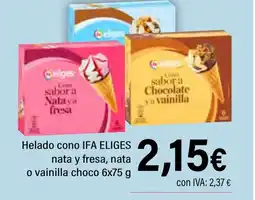 Cash Ifa IFA ELIGES Helado cono y fresa nata o vainilla choco oferta
