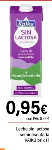 Cash Ifa KAIKU Leche sin lactosa semidesnatada oferta