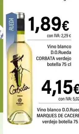 Cash Ifa CORBATA Vino blanco D.O.Rueda verdejo oferta