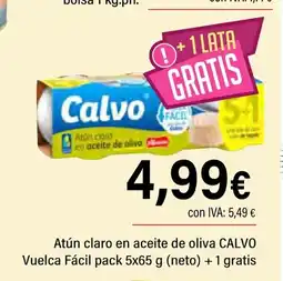 Cash Ifa CALVO Atún claro en aceite de oliva Vuelca Fácil oferta