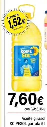 Cash Ifa KOIPESOL Aceite girasol garrafa oferta
