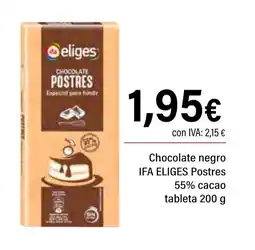 Cash Ifa IFA ELIGES Chocolate negro Postres 55% cacao tableta oferta