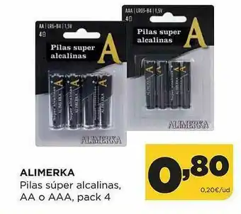Alimerka Alimerka Pilas Súper Alcalinas oferta