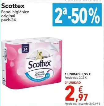 Clarel 2a -50% Scottex Papel Higiénico Original oferta