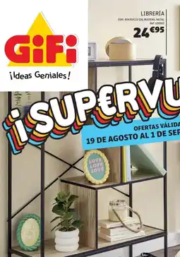 GiFi Librería dim. 80x30x113 cm, madera, metal oferta