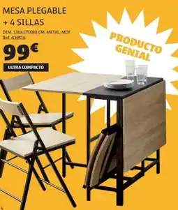 GiFi Mesa plegable + 4 sillas oferta