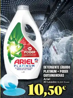 Gadis ARIEL Detergente líquido platinum + poder quitamanchas oferta