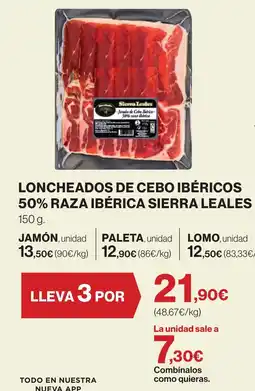Supercor Loncheados de cebo ibéricos 50% raza ibérica sierra leales oferta