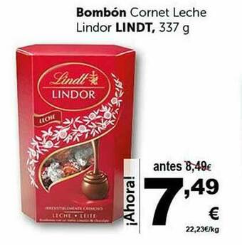 Masymas Bombón Cornet Leche Lindor Lindt oferta