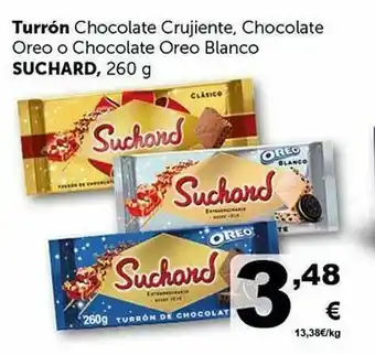 Masymas Turrón Chocolate Crujiente Chocolate Oreo O Chocolate Oreo Blanco Suchard oferta