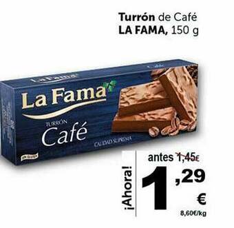 Masymas Turrón De Café La Fama oferta