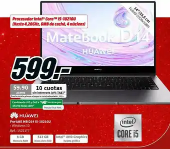 MediaMarkt Huawei Portátil Mb D14 I5-10210u oferta