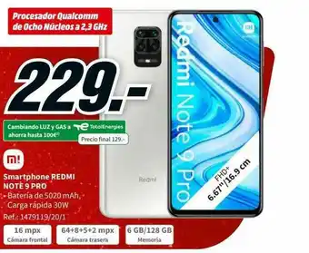 MediaMarkt Smartphone Redmi Note 9 Pro oferta