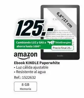 MediaMarkt Amazon Ebook Kindle Paperwhite oferta